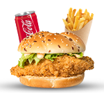 Fried 1/4 Spicy Chicken Fillet Burger Meal 