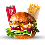 Fried 1/4 Ib Vegetable Burger Meal 